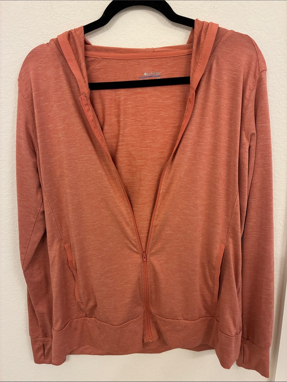 Columbia Omni‑Wick Hooded Zip Jacket | Women’s Medium | Dusty Rose / Burnt Coral